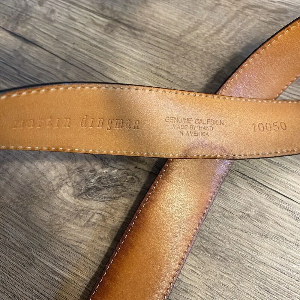 Martin Dingman Genuine Calfskin Black Belt 40 Made by Hand In America 10050